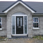Derrycoose Rd Portadown Black palermo composite door with TG53 satinized glass.